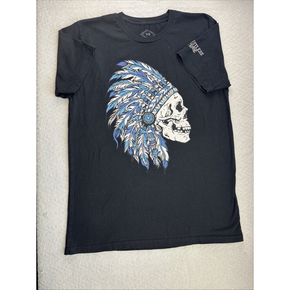Relentless Betrayal Skull Headdress Tee Large Trustless Chief BLACK T-Shirt